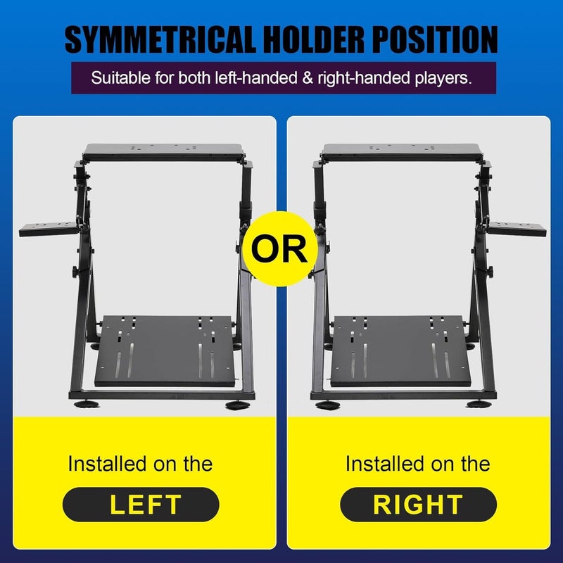 GTPLAYER Sim Racing Wheel Stand Simulator Cockpit Wheel Stand Racing Steering Shifter Mount fit for Logitech G25 G27 G29 G920 G923 Thrustmaster T330TS Gaming Stand Wheel Pedals NOT Included, Black - Image 4